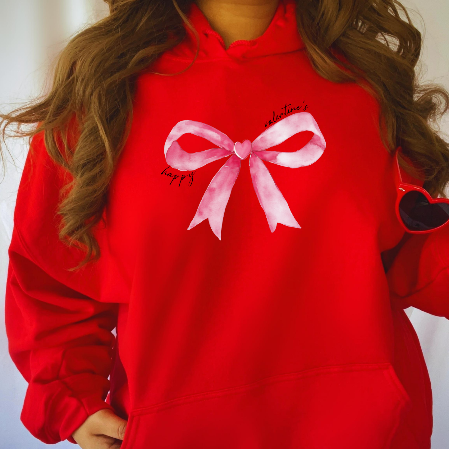 Happy Valentine’s Pink Bow Hoodie