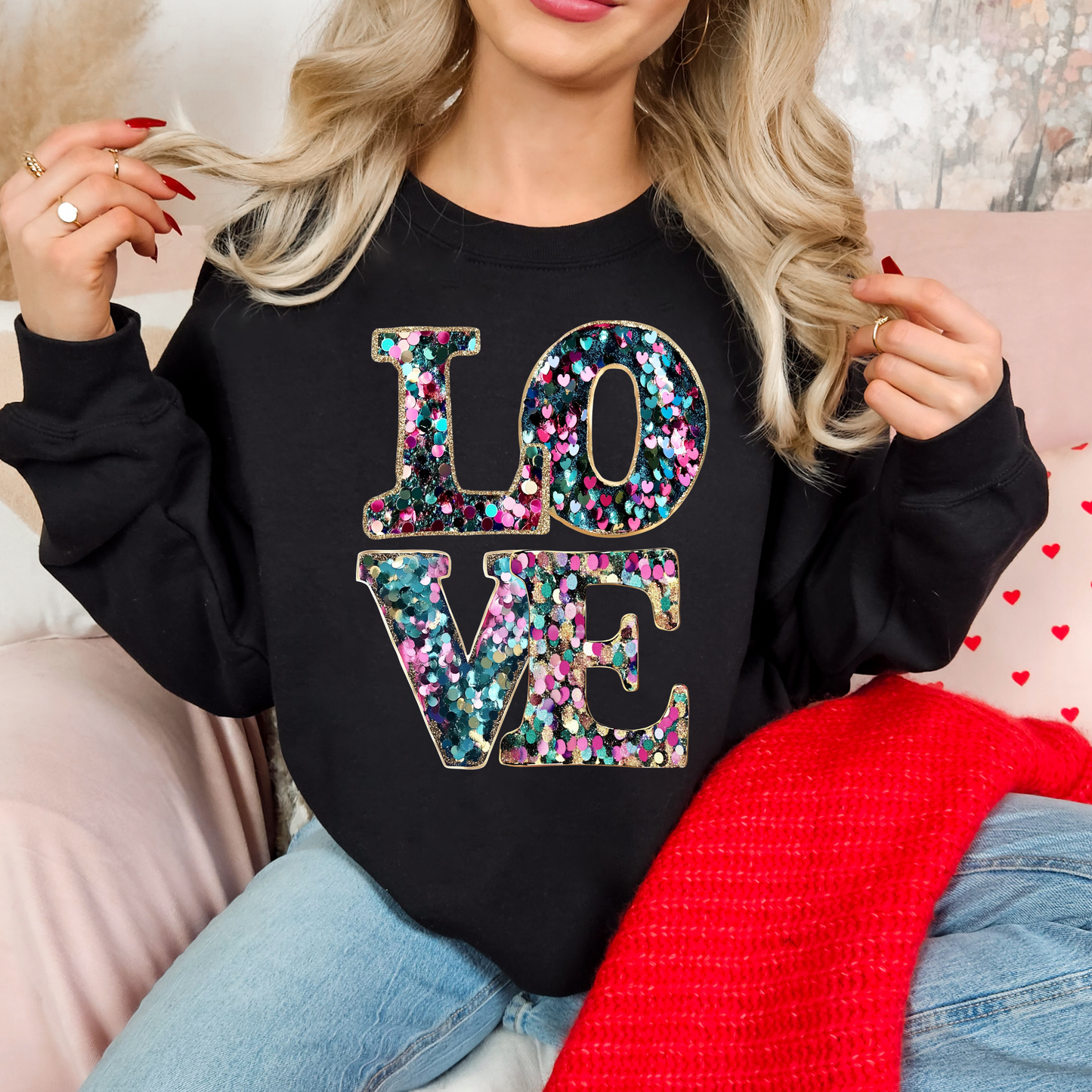 Spread the Love – Confetti “LOVE” Sweatshirt