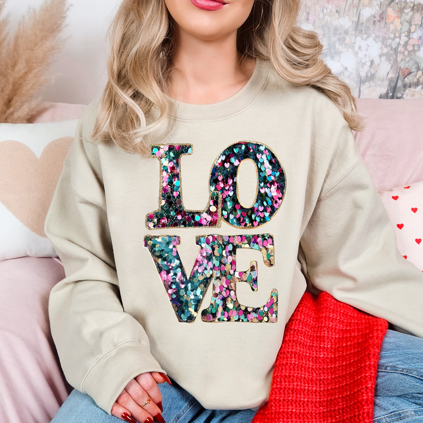 Spread the Love – Confetti “LOVE” Sweatshirt