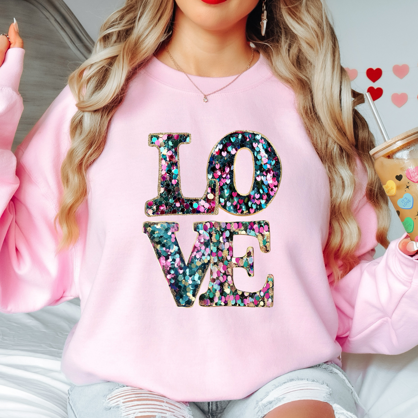 Spread the Love – Confetti “LOVE” Sweatshirt