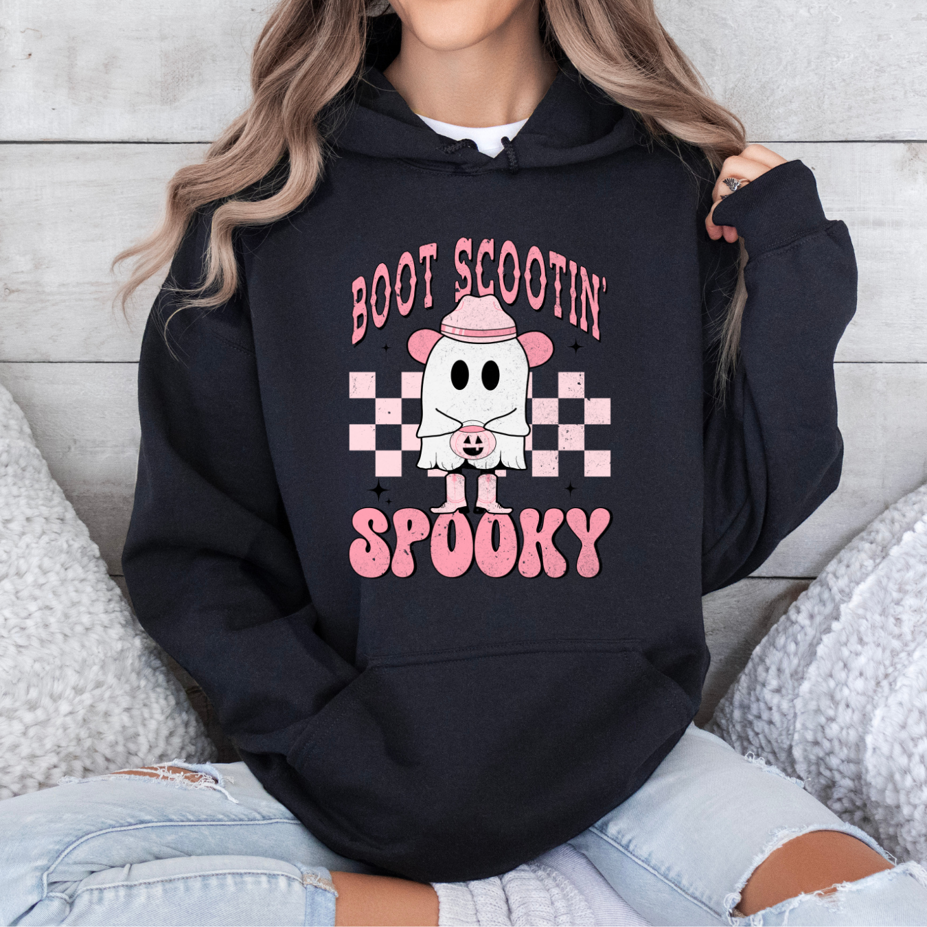 Boot Scootin’ Spooky – Cute & Country Halloween Vibes Hoodie