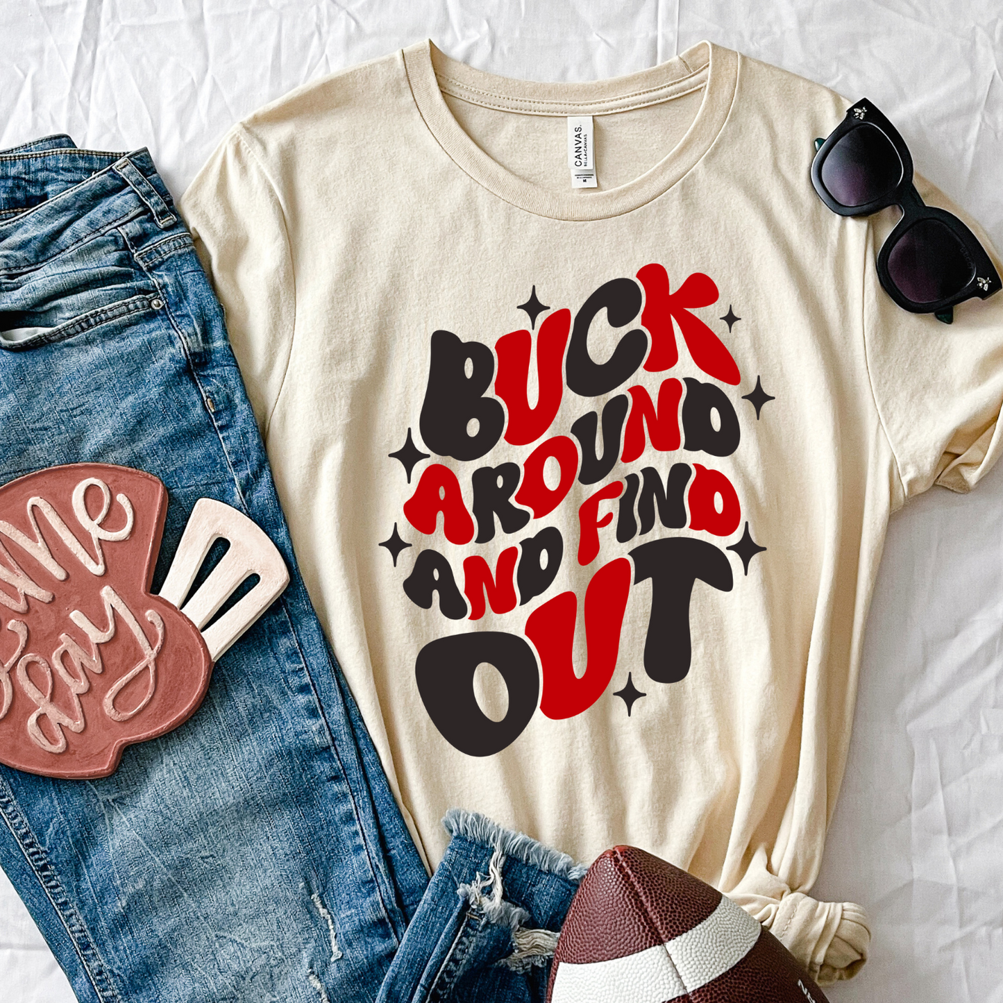 Ohio State "Buck Around and Find Out" Groovy Retro T-Shirt
