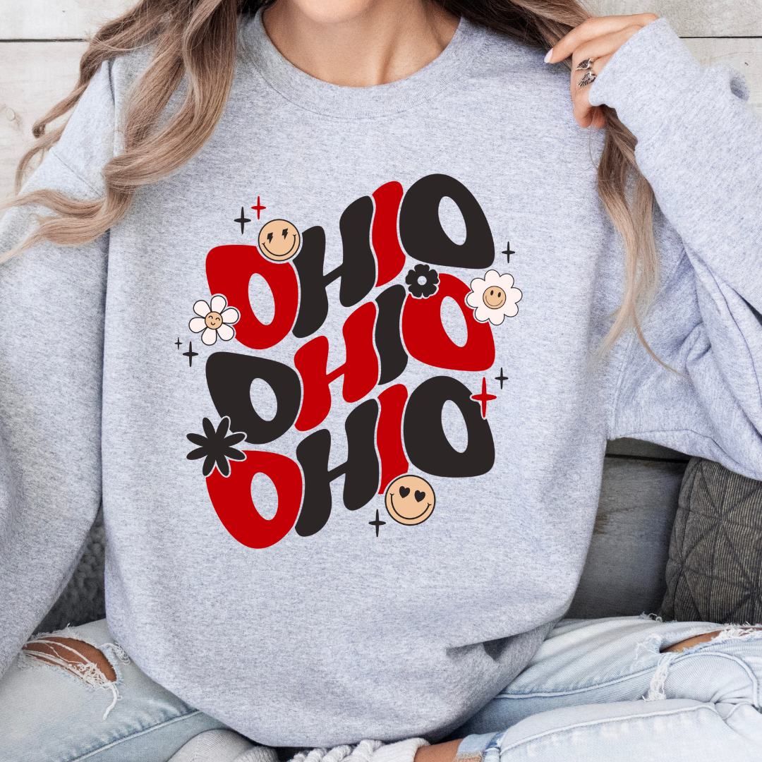 Ohio Groovy Smiley Sweatshirt