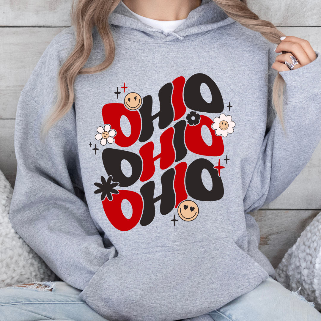 Ohio Groovy Smiley Hoodie