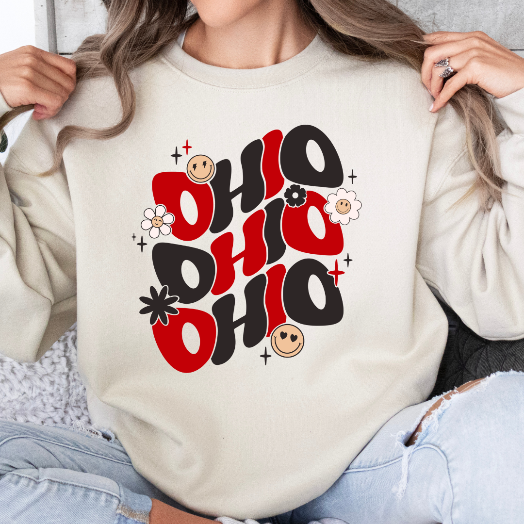 Ohio Groovy Smiley Sweatshirt