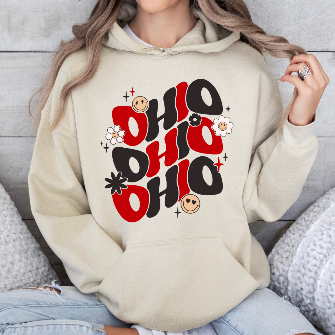 Ohio Groovy Smiley Hoodie