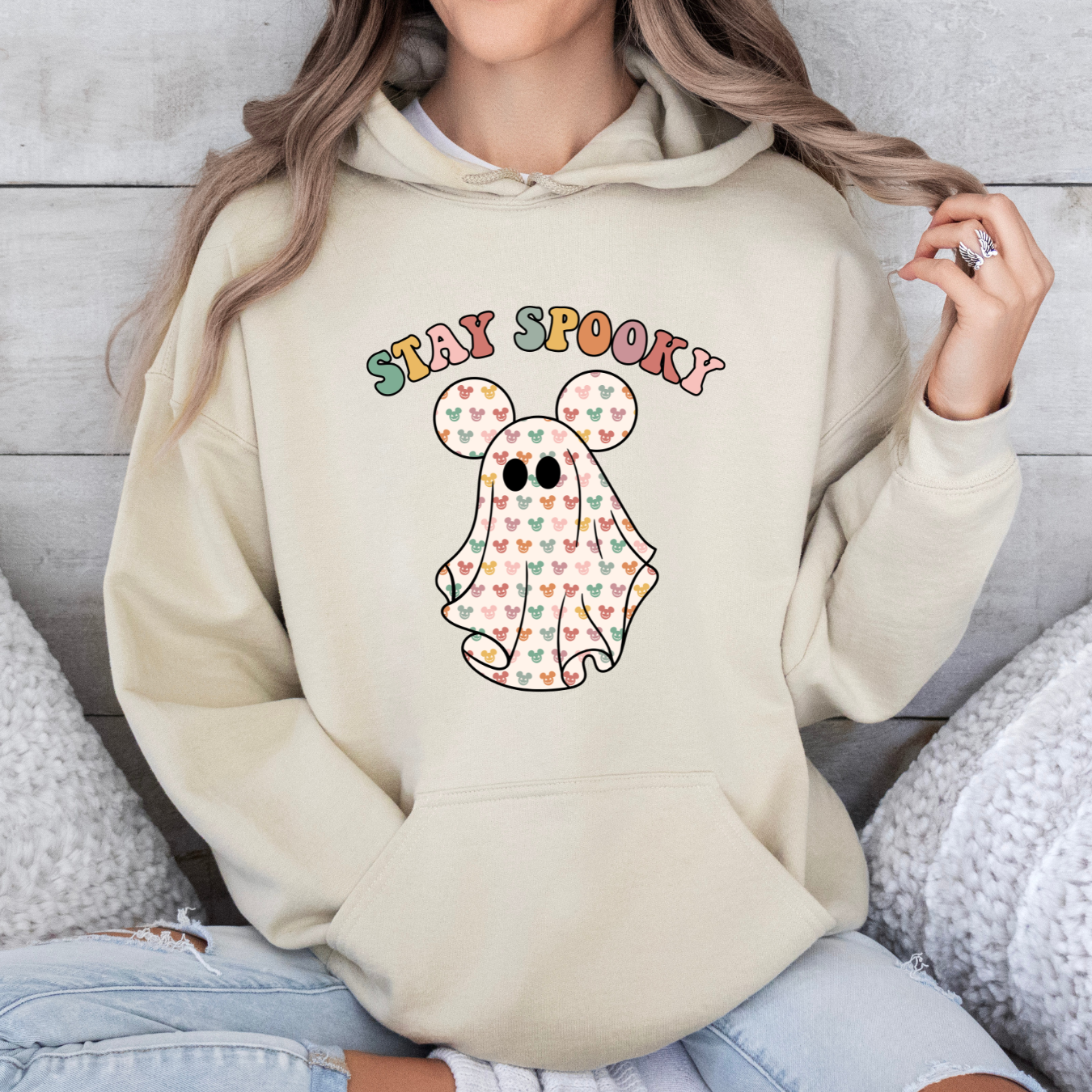 Stay Spooky Pink Ghost – Cute & Cozy Halloween Vibes Hoodie