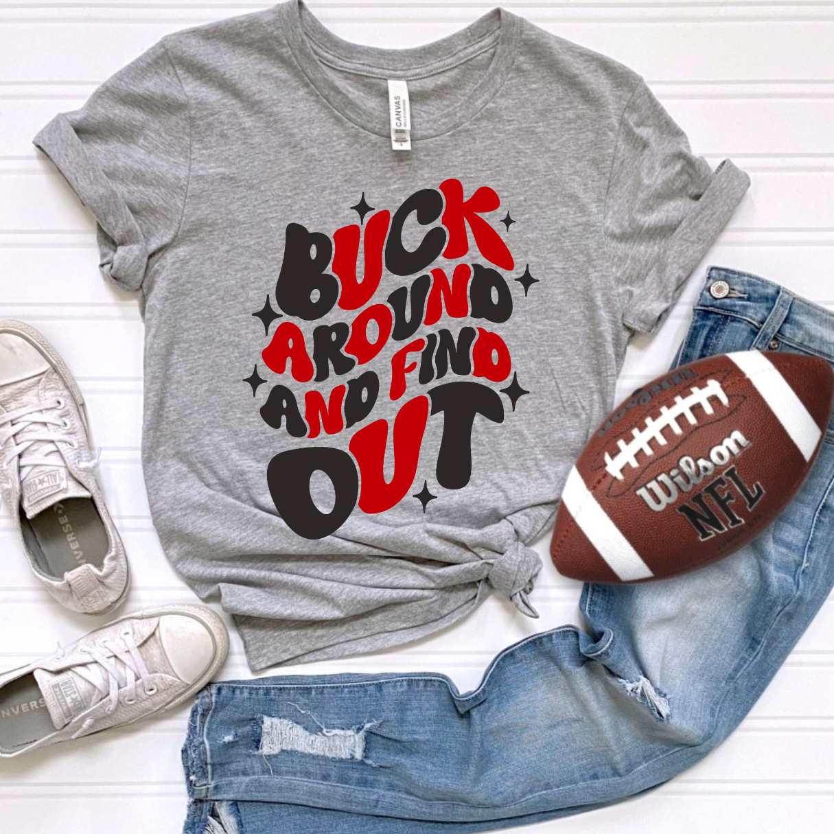 Ohio State "Buck Around and Find Out" Groovy Retro T-Shirt