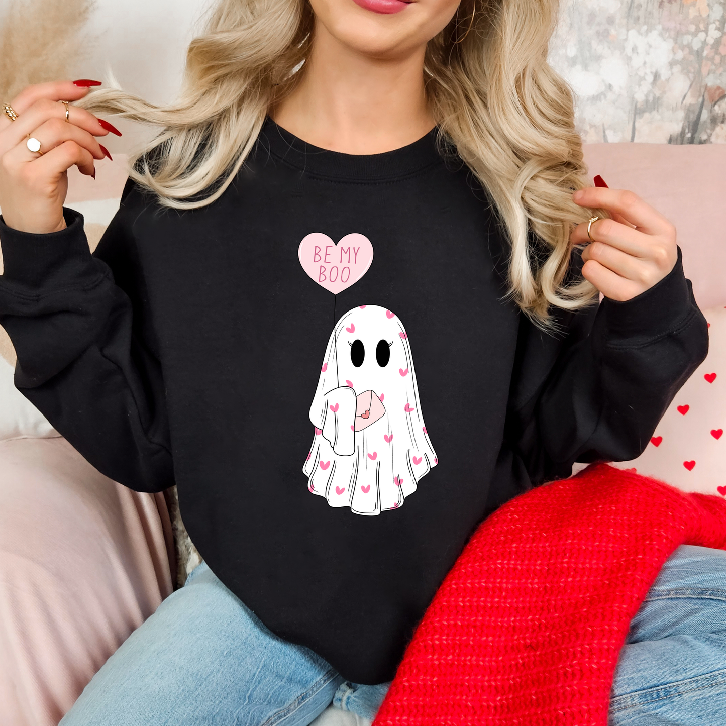Be My Boo Valentine Ghost Sweatshirt