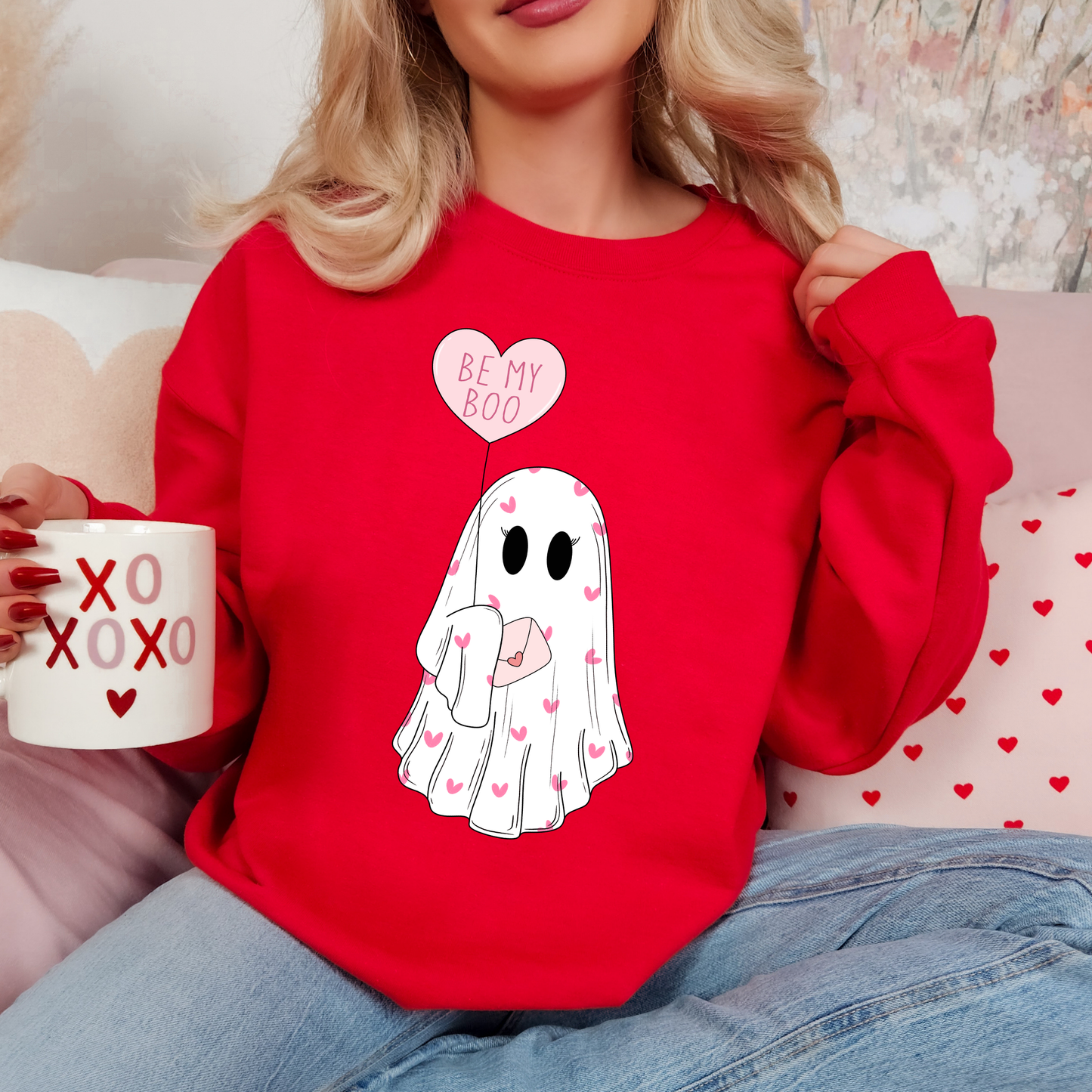 Be My Boo Valentine Ghost Sweatshirt