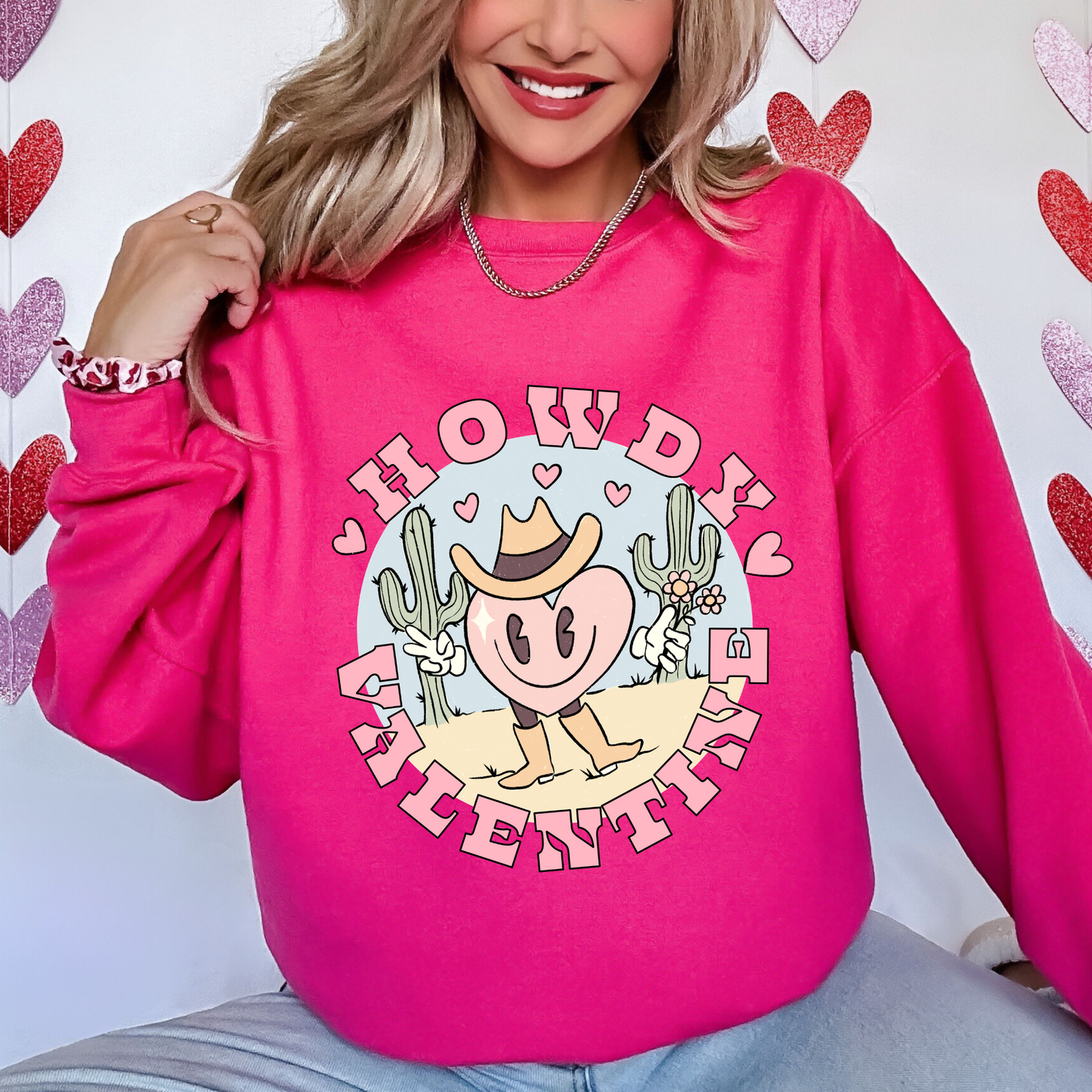 Howdy Valentine Western Heart Sweatshirt