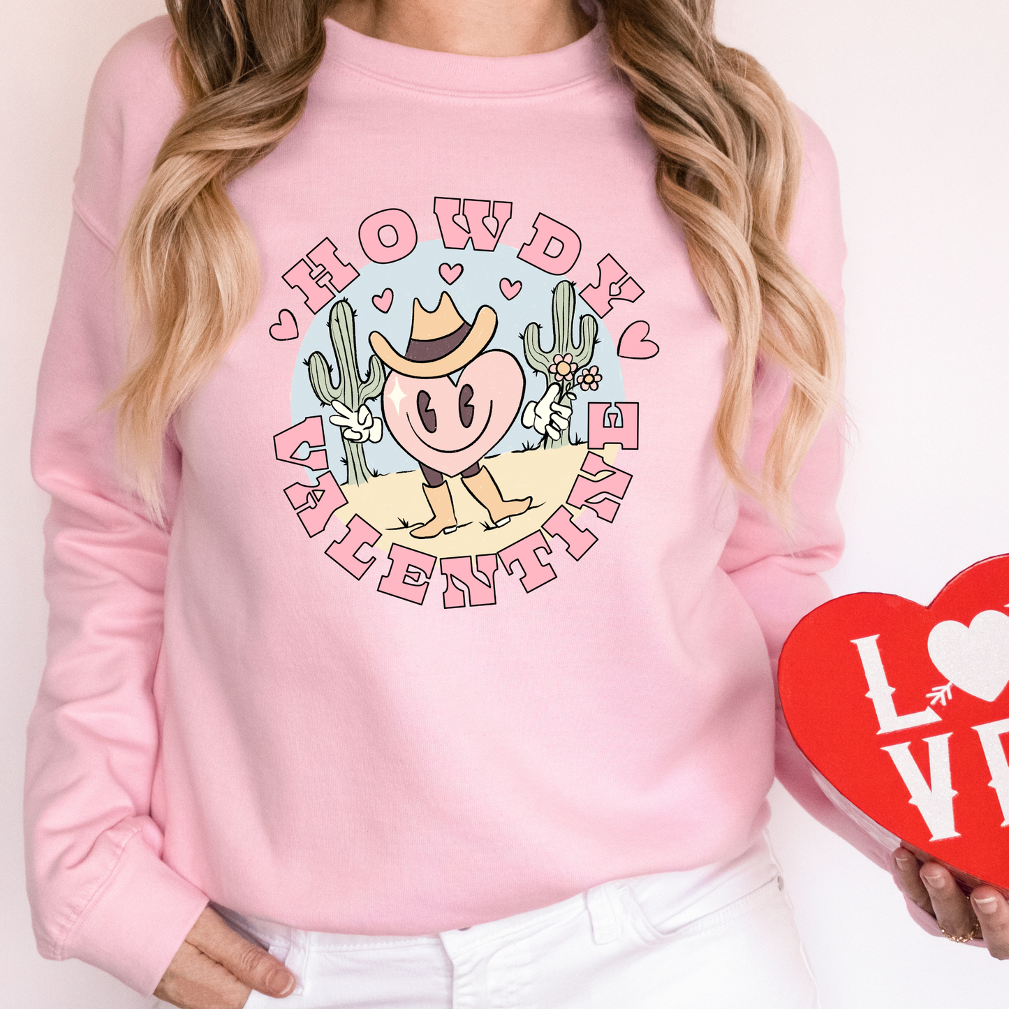 Howdy Valentine Western Heart Sweatshirt