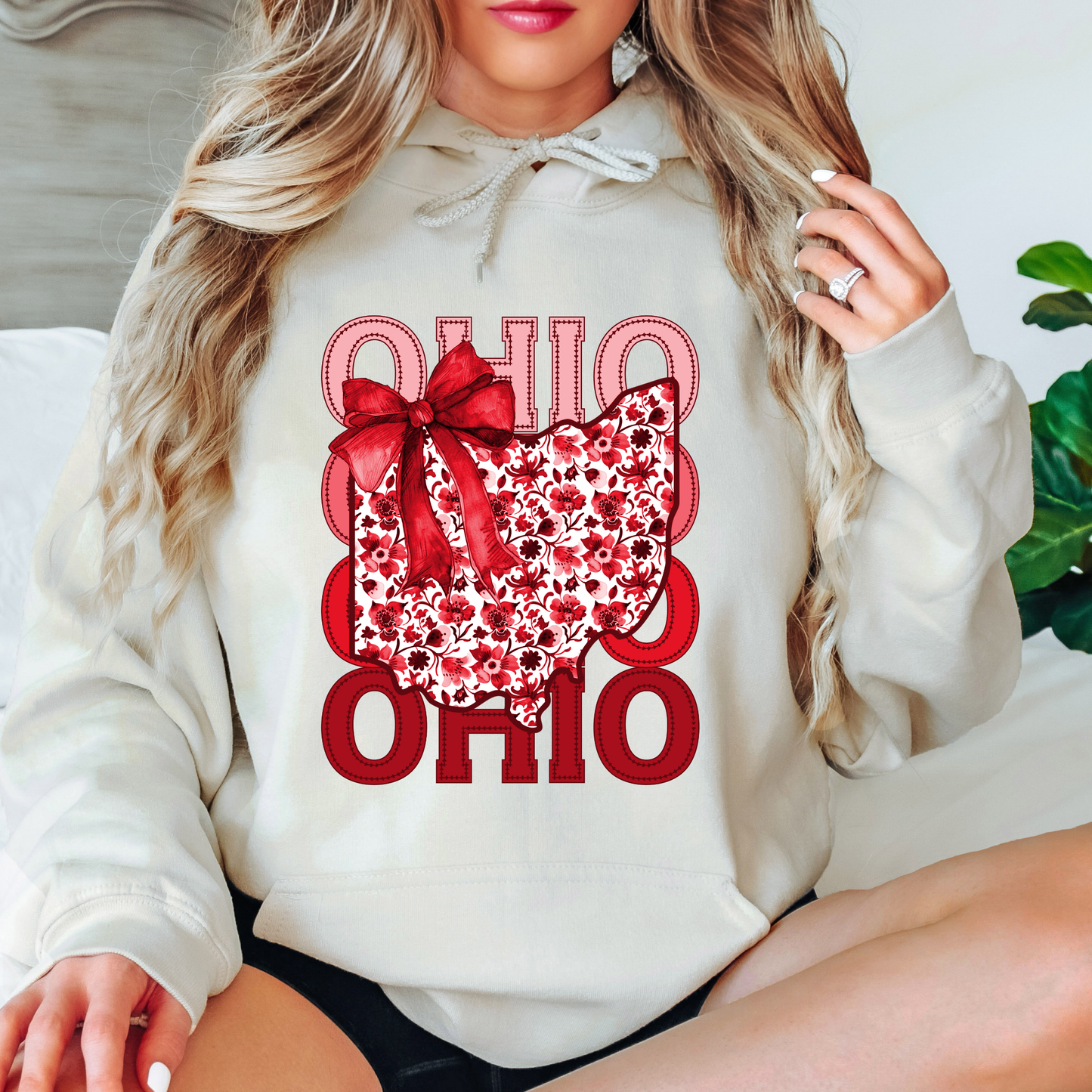 Ohio Floral Bow Hoodie