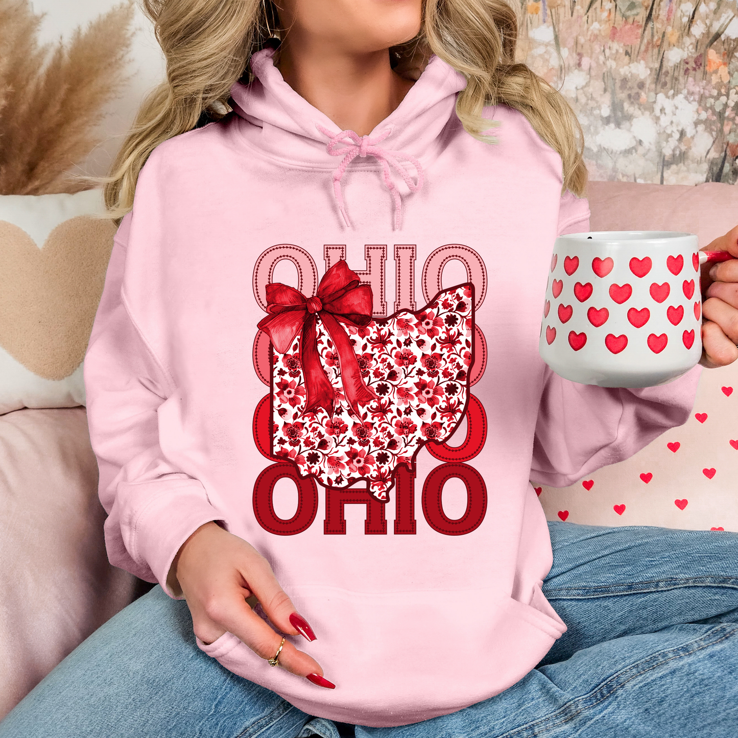 Ohio Floral Bow Hoodie