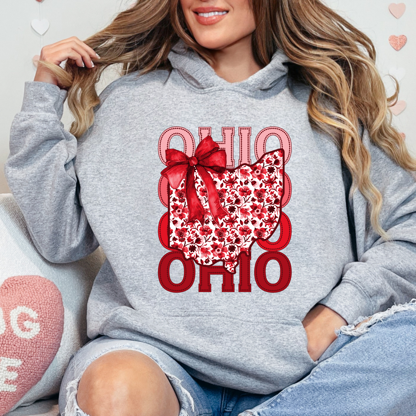 Ohio Floral Bow Hoodie