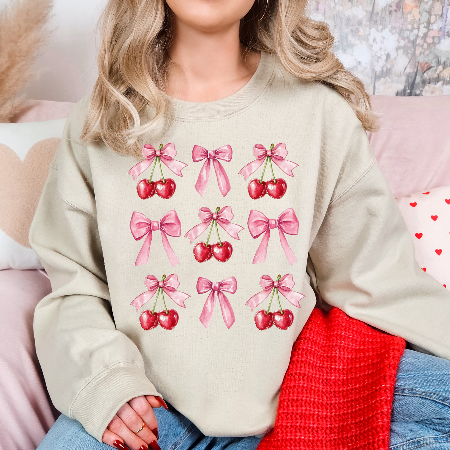 Sweet Cherries & Pink Bows Sweatshirt