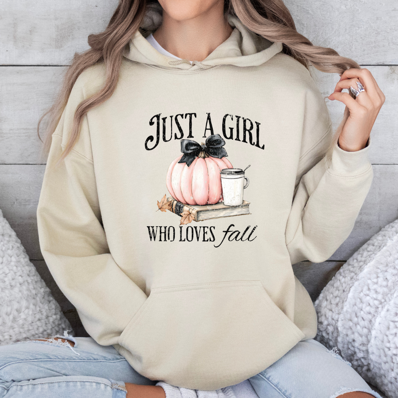 Just a Girl Who Loves Fall – Cozy & Charming Autumn Style Hoodie