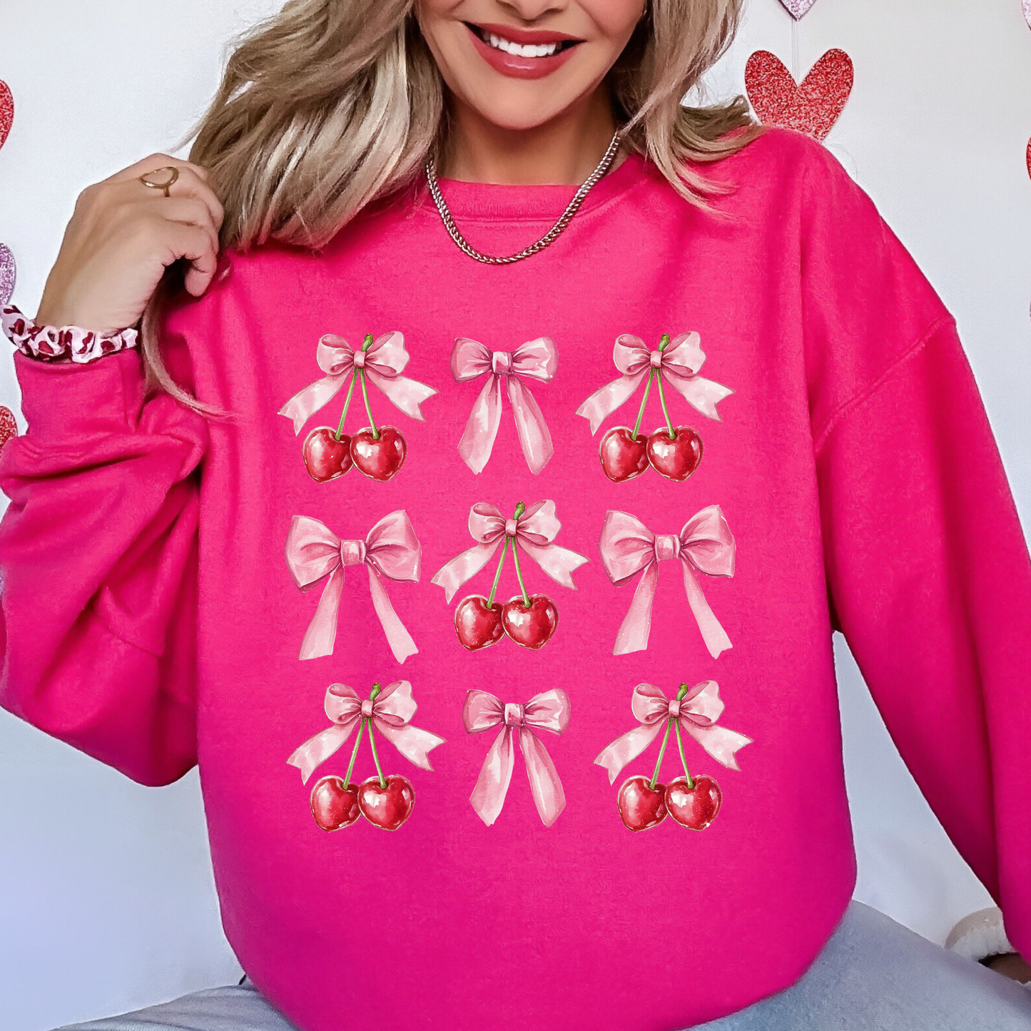 Sweet Cherries & Pink Bows Sweatshirt
