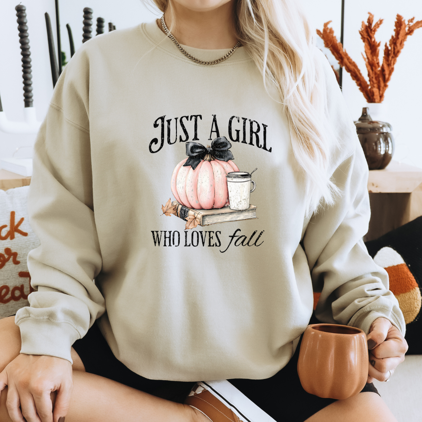 Just a Girl Who Loves Fall – Cozy & Charming Autumn Style Sweatshirt