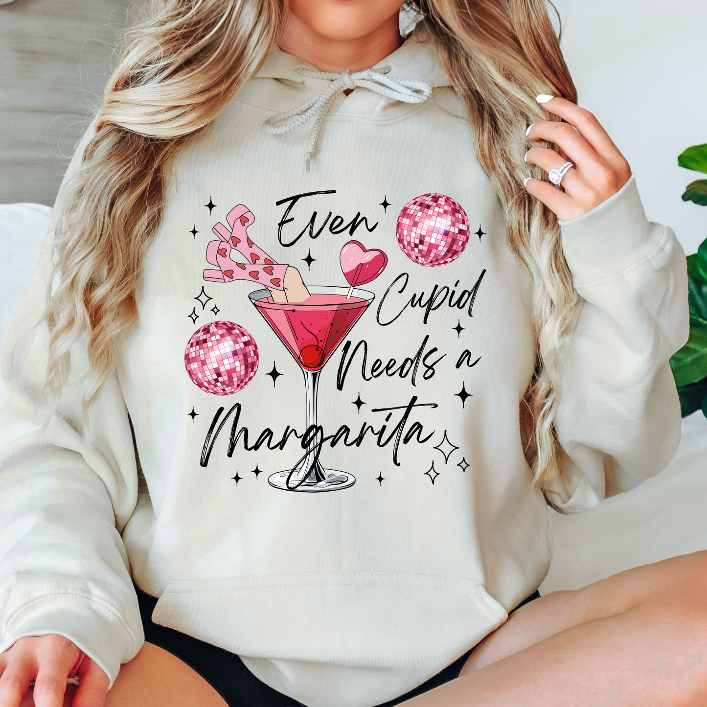 Even Cupid Needs a Margarita Hoodie