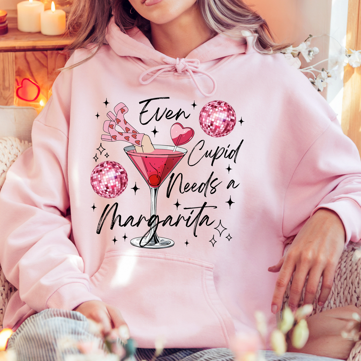 Even Cupid Needs a Margarita Hoodie
