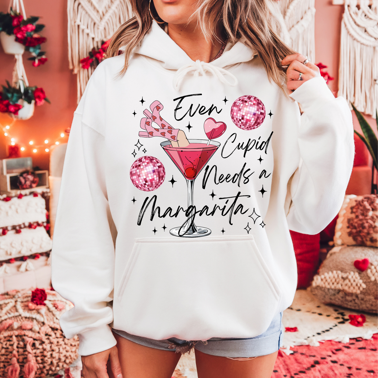 Even Cupid Needs a Margarita Hoodie