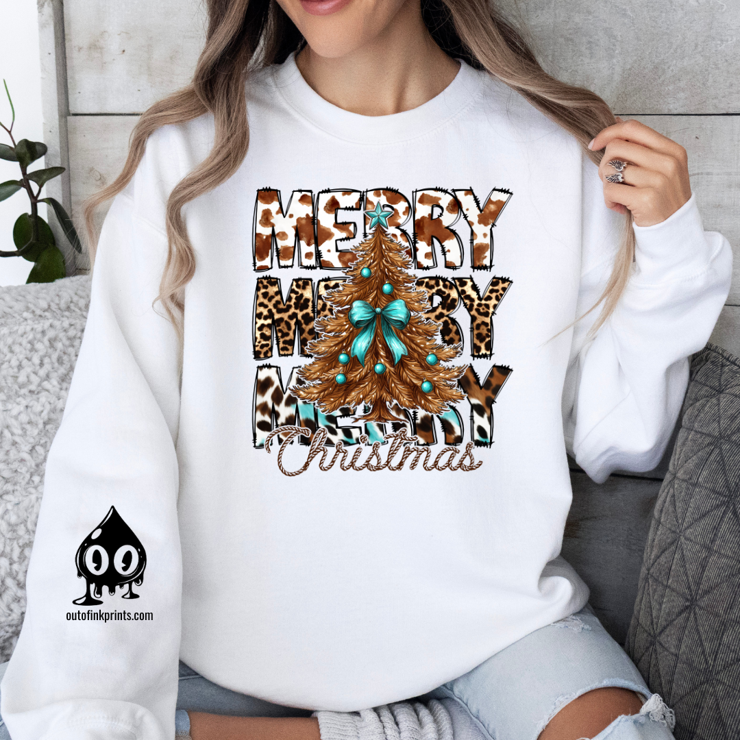 Animal Print Merry Christmas Sweatshirt