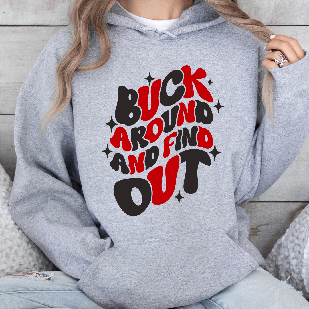 Ohio State "Buck Around and Find Out" Groovy Retro Hoodie