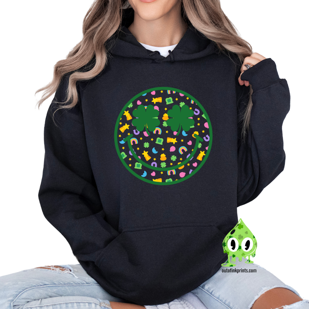 Clover Smiley Face Hoodie