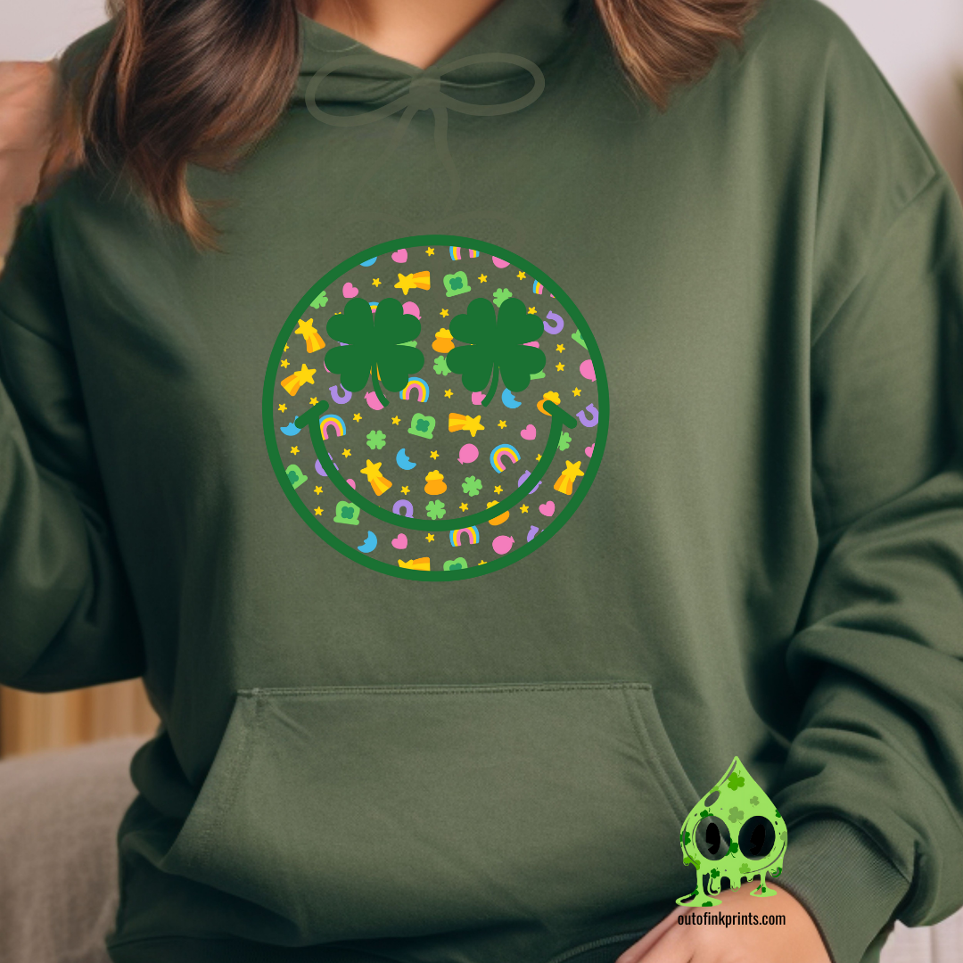 Clover Smiley Face Hoodie
