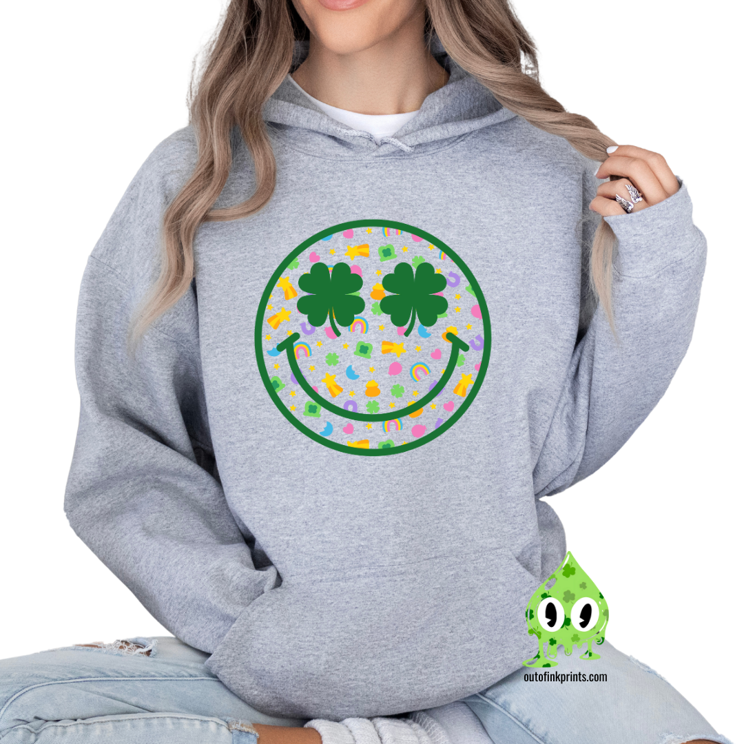 Clover Smiley Face Hoodie