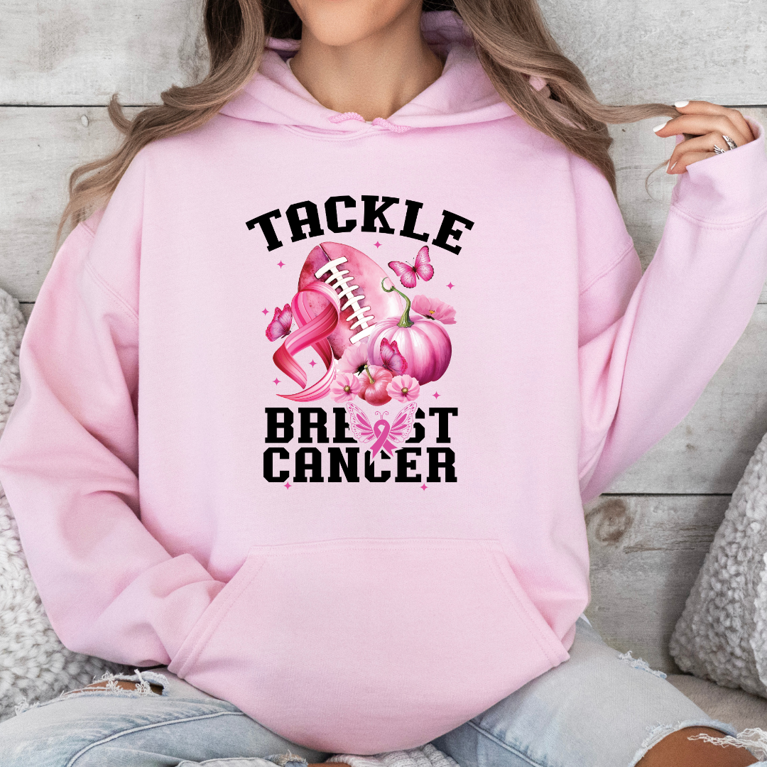 Tackle Cancer Football Hoodie