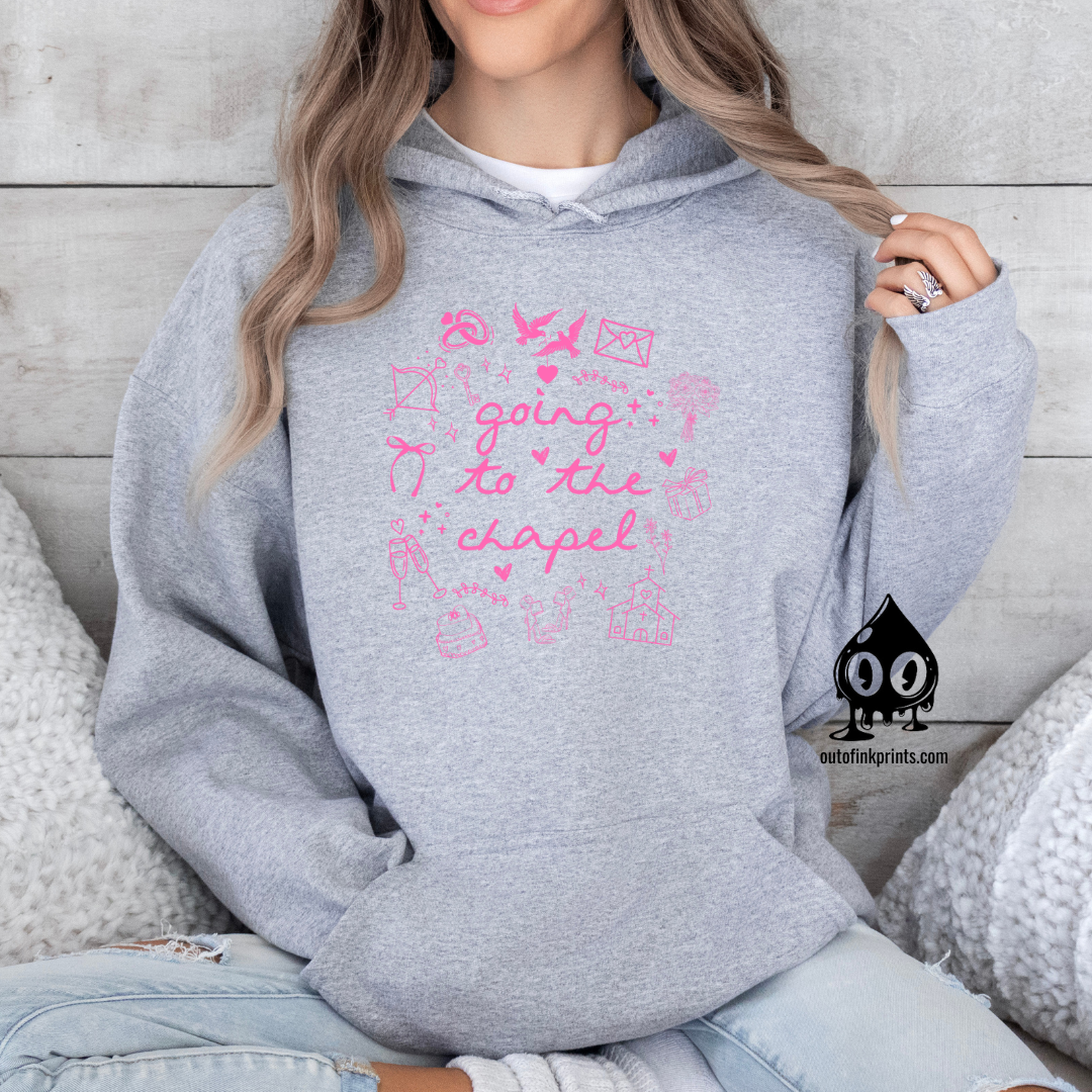 Going to the Chapel Pink Text Hoodie