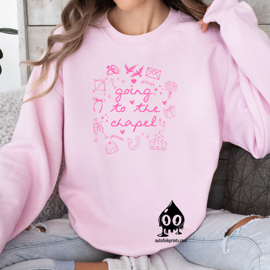 Going to the Chapel Pink Text Sweatshirt