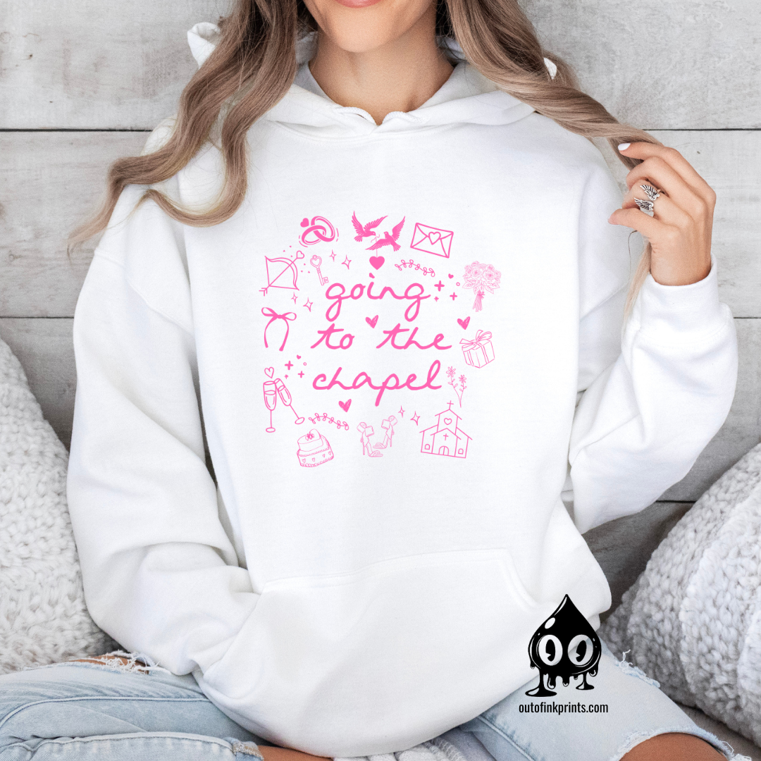 Going to the Chapel Pink Text Hoodie