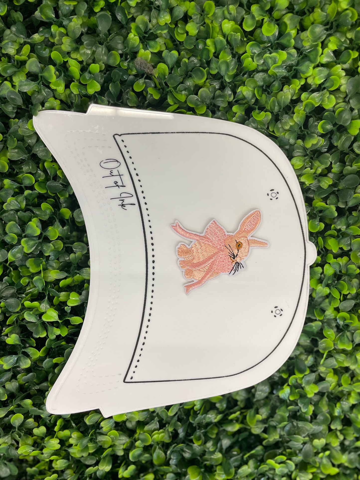 Pink Bunny with Bow Embroidered Patch