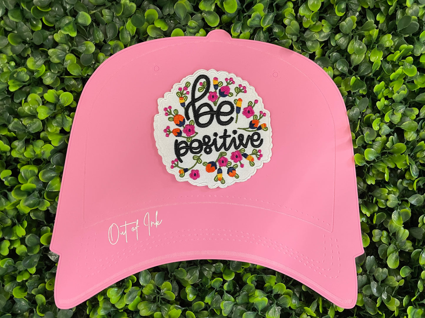 Be Positive Floral Embroidered Patch
