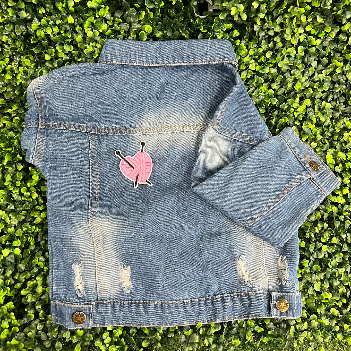 Heart Yarn Embroidered Patch