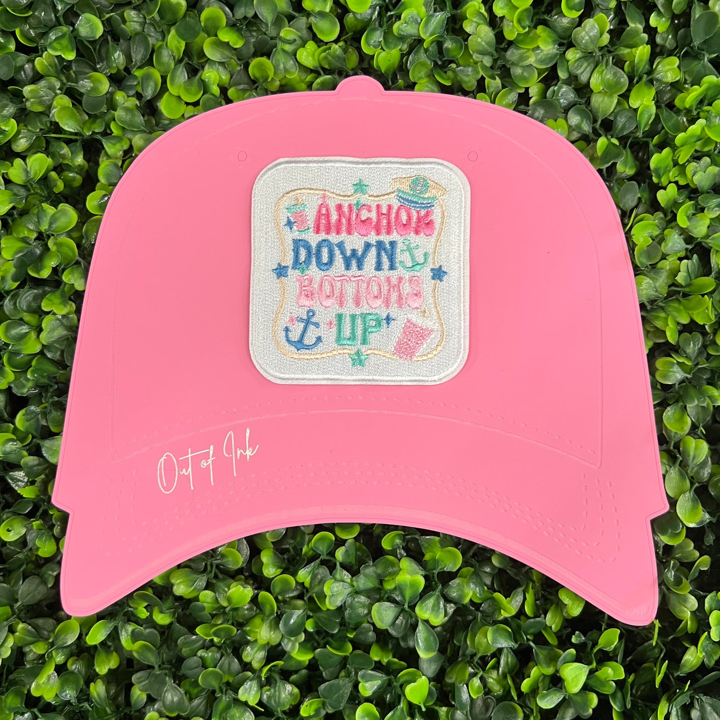 Anchor Down Bottoms Up Embroidered Patch