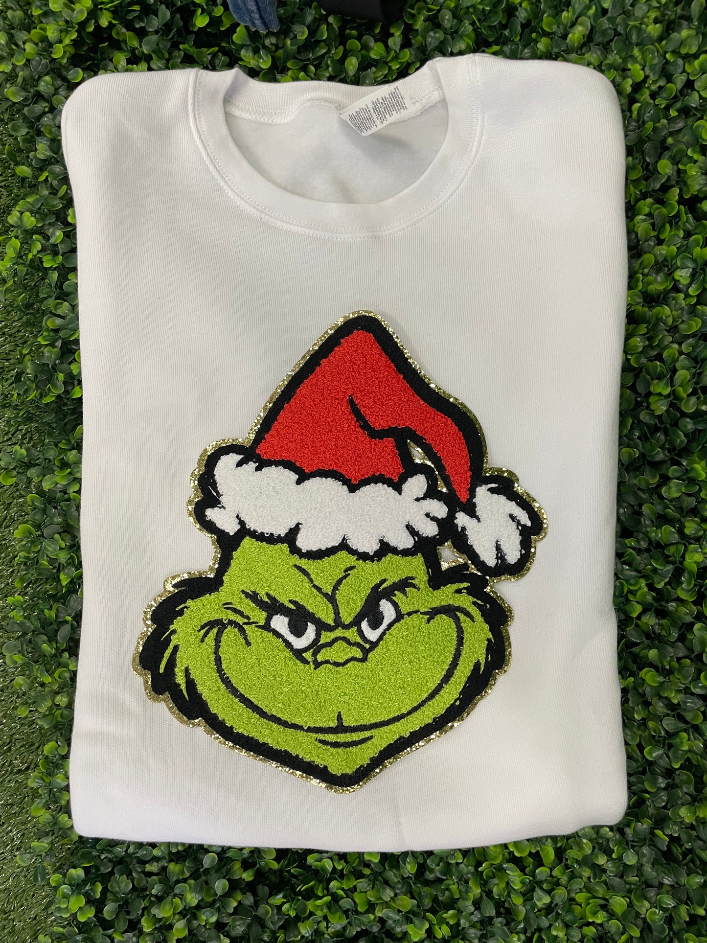 Grinning Santa Face Chenille Patch