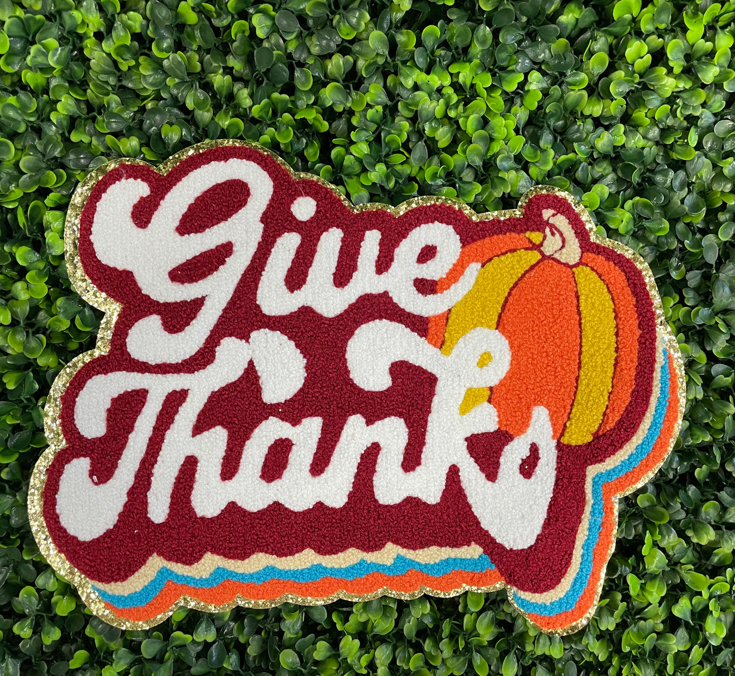 Give Thanks Chenille Patch