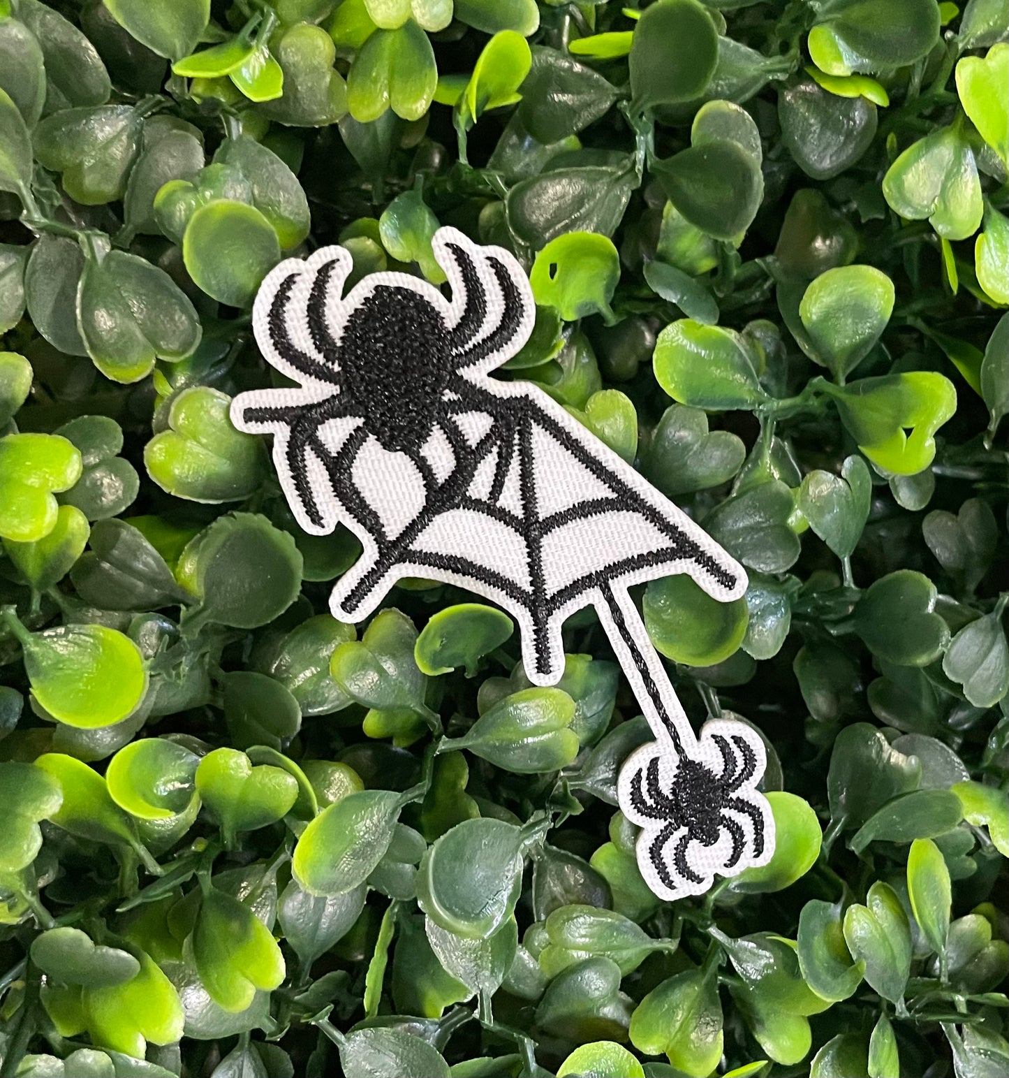 Spider & Web Silhouette Embroidered Patch