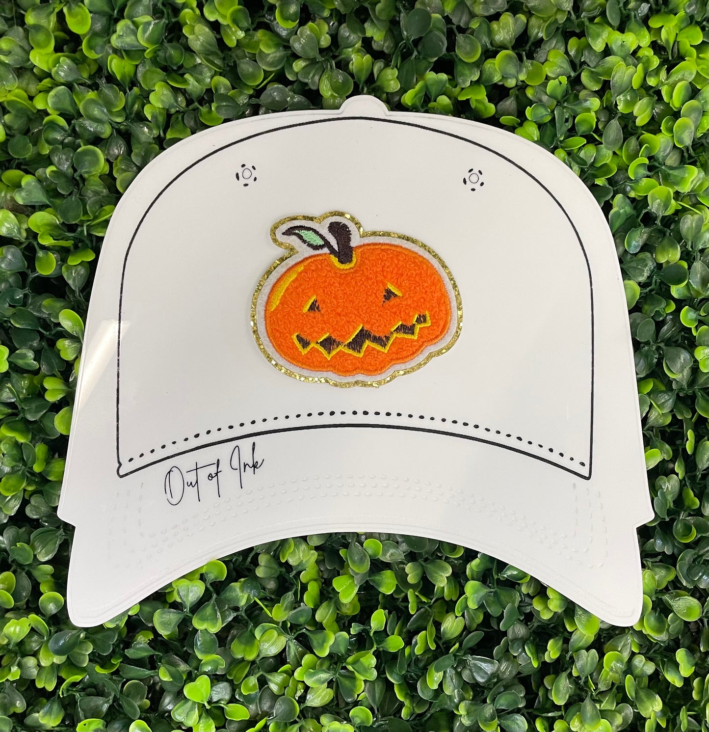 Glittering Smiling Pumpkin Embroidered Patch