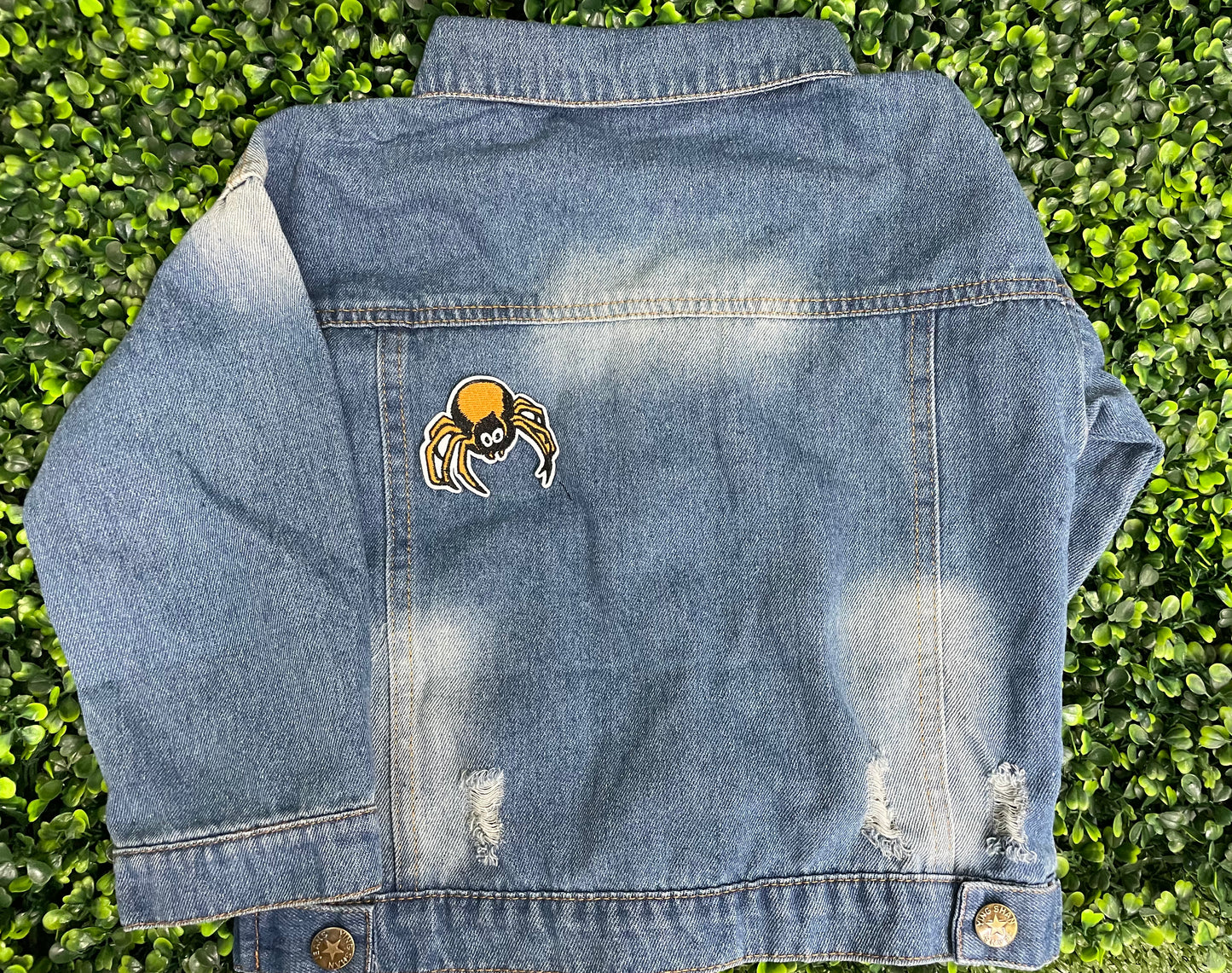 Orange and Black Spider Embroidered Patch