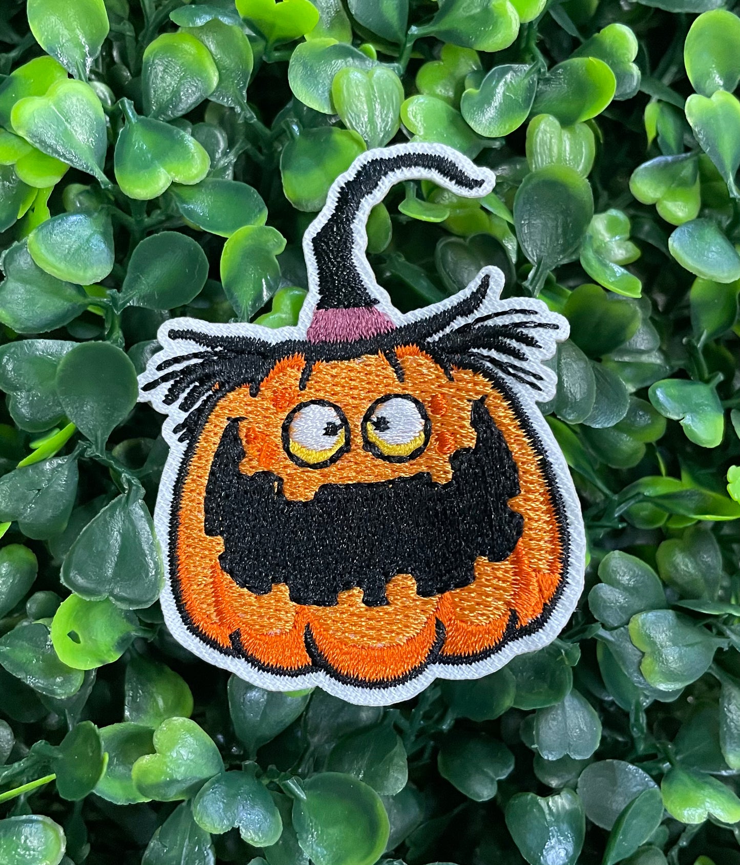 Goofy Jack-O'-Lantern Embroidered Patch