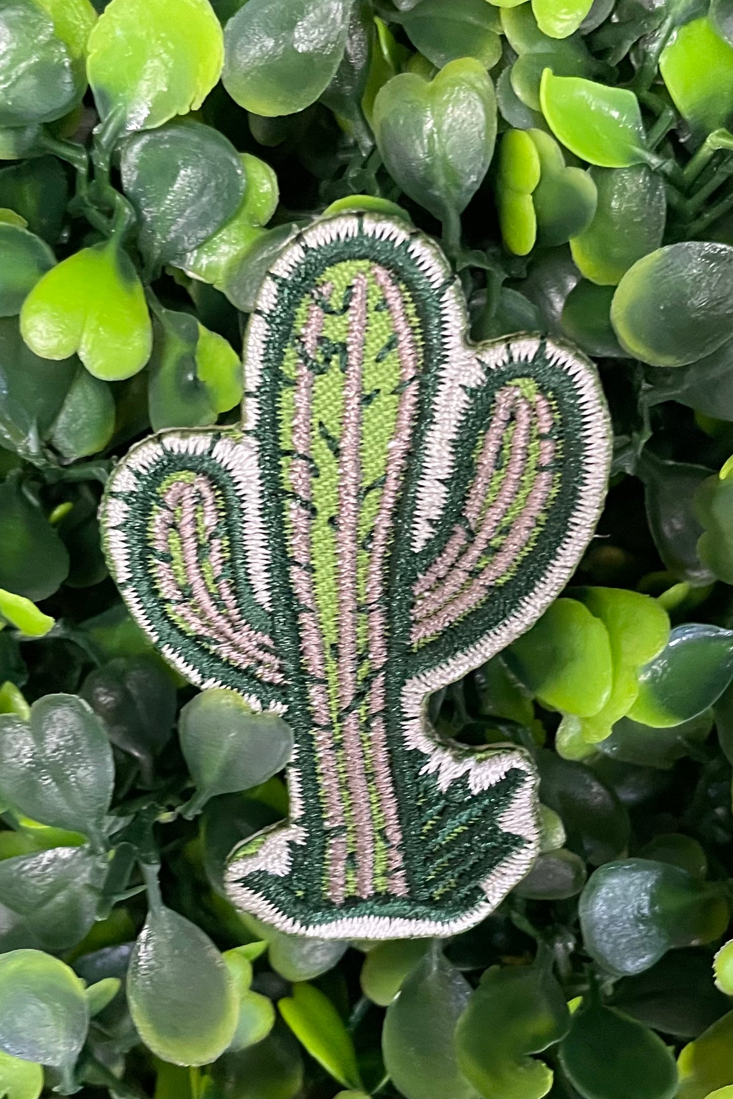 Green Cactus Embroidered Patch