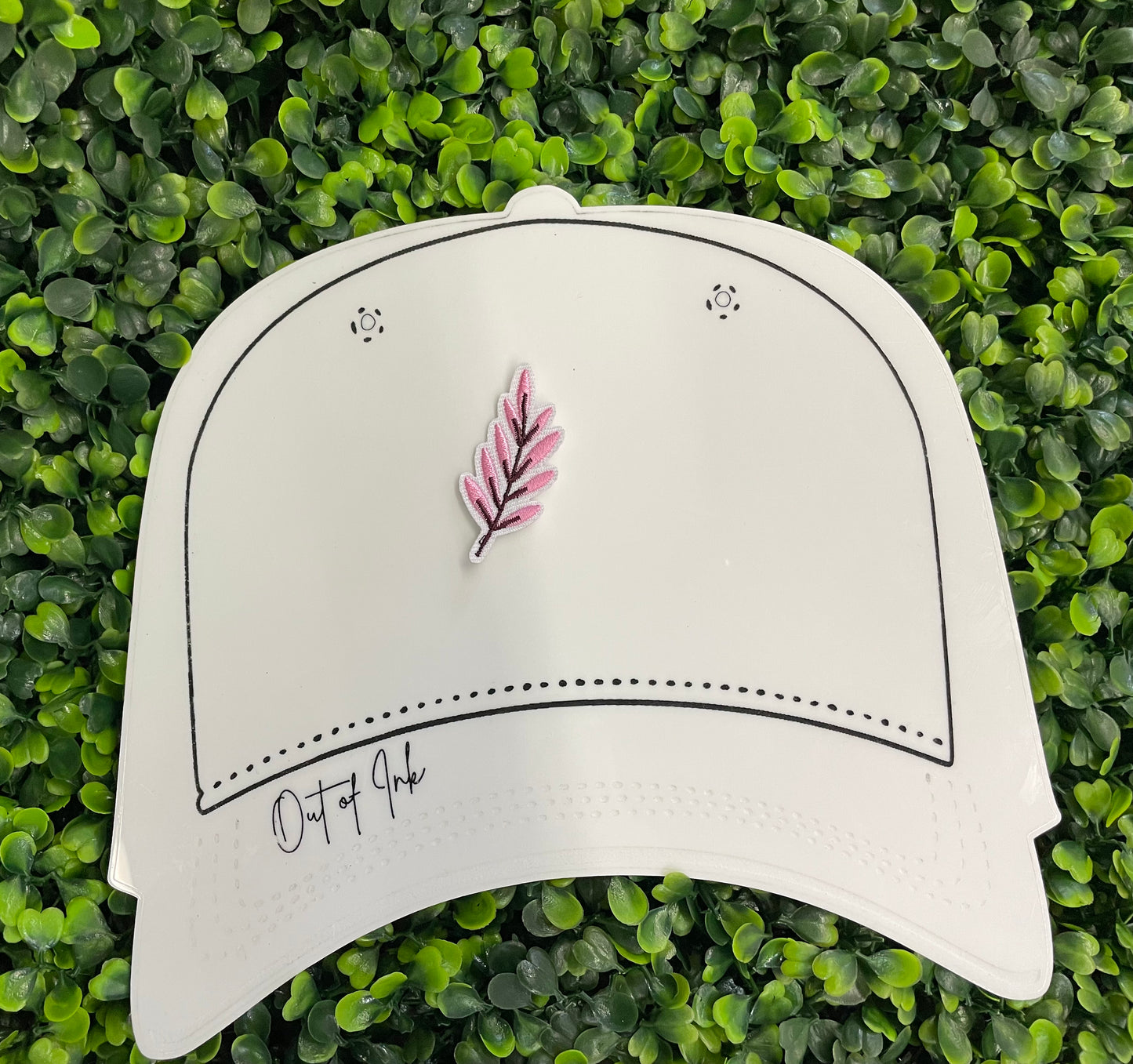 Pink Leaf Branch Embroidered Patch