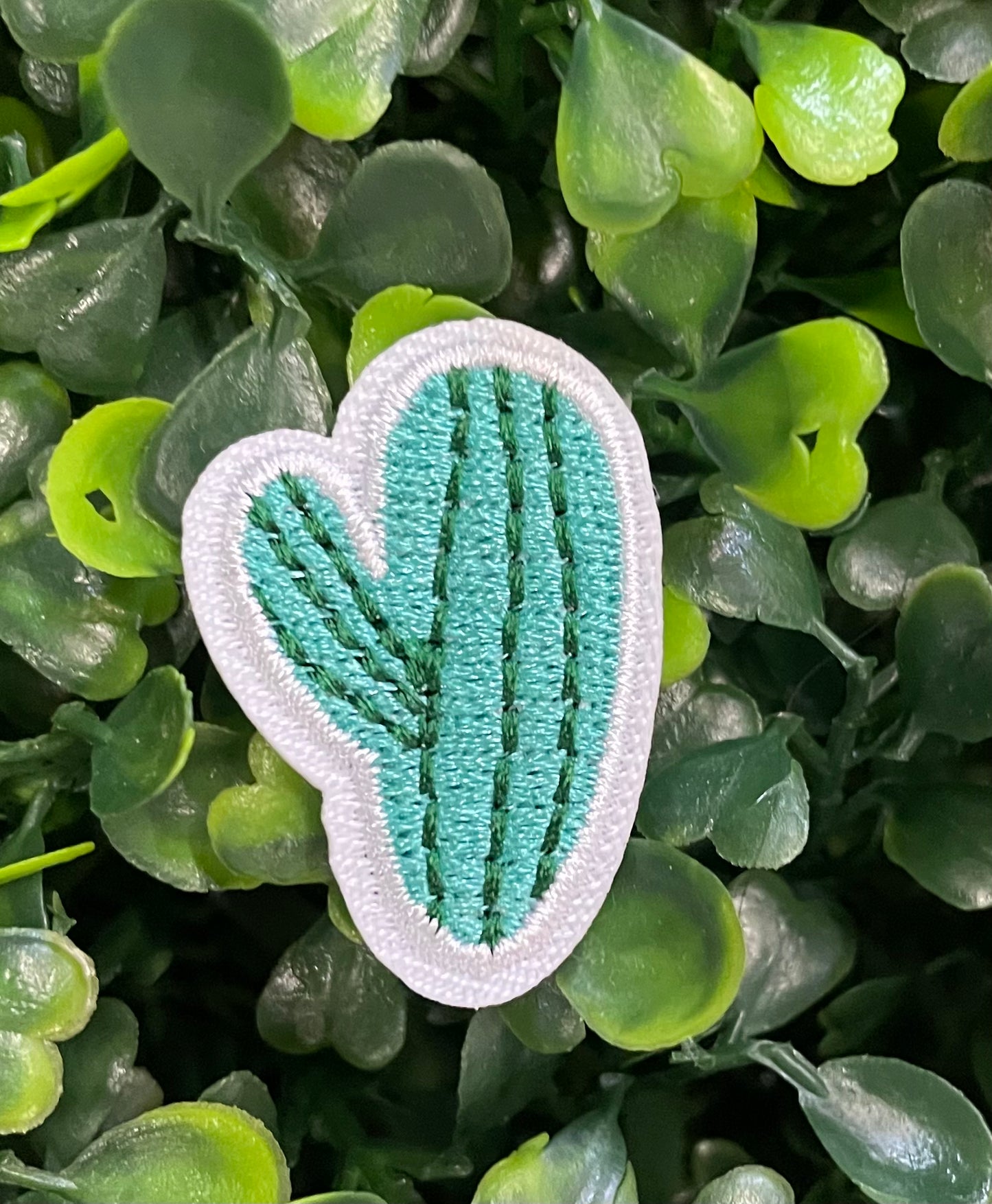 Tiny Heart Cactus Embroidered Patch