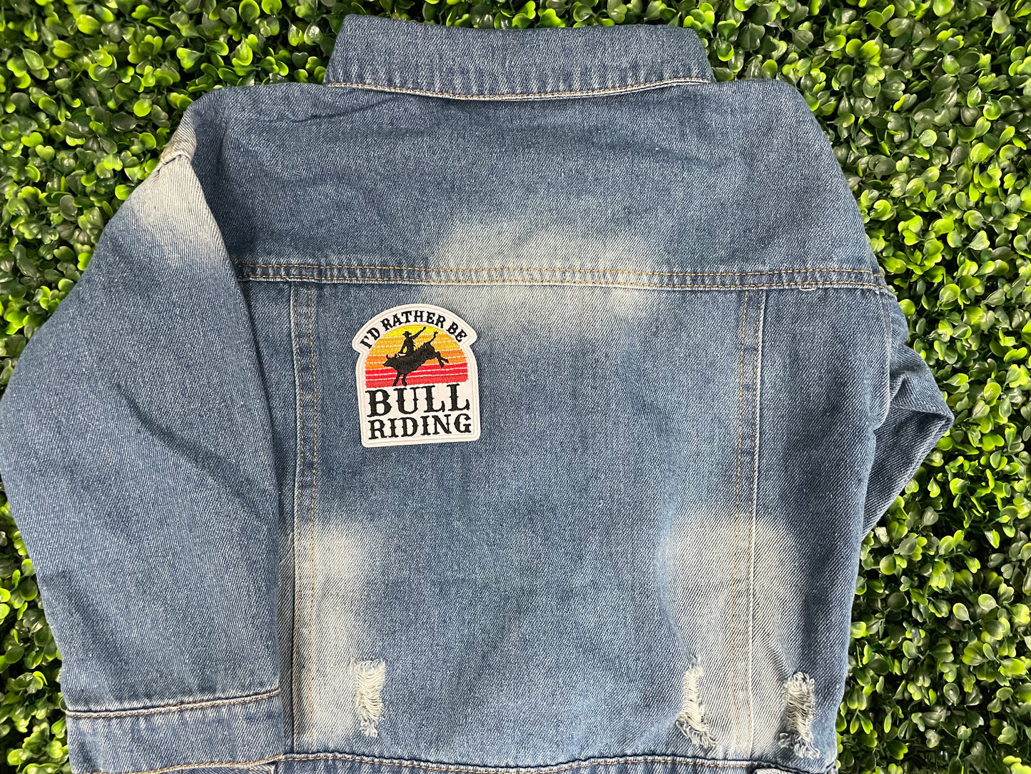 I’d Rather Be Bull Riding Embroidered Patch