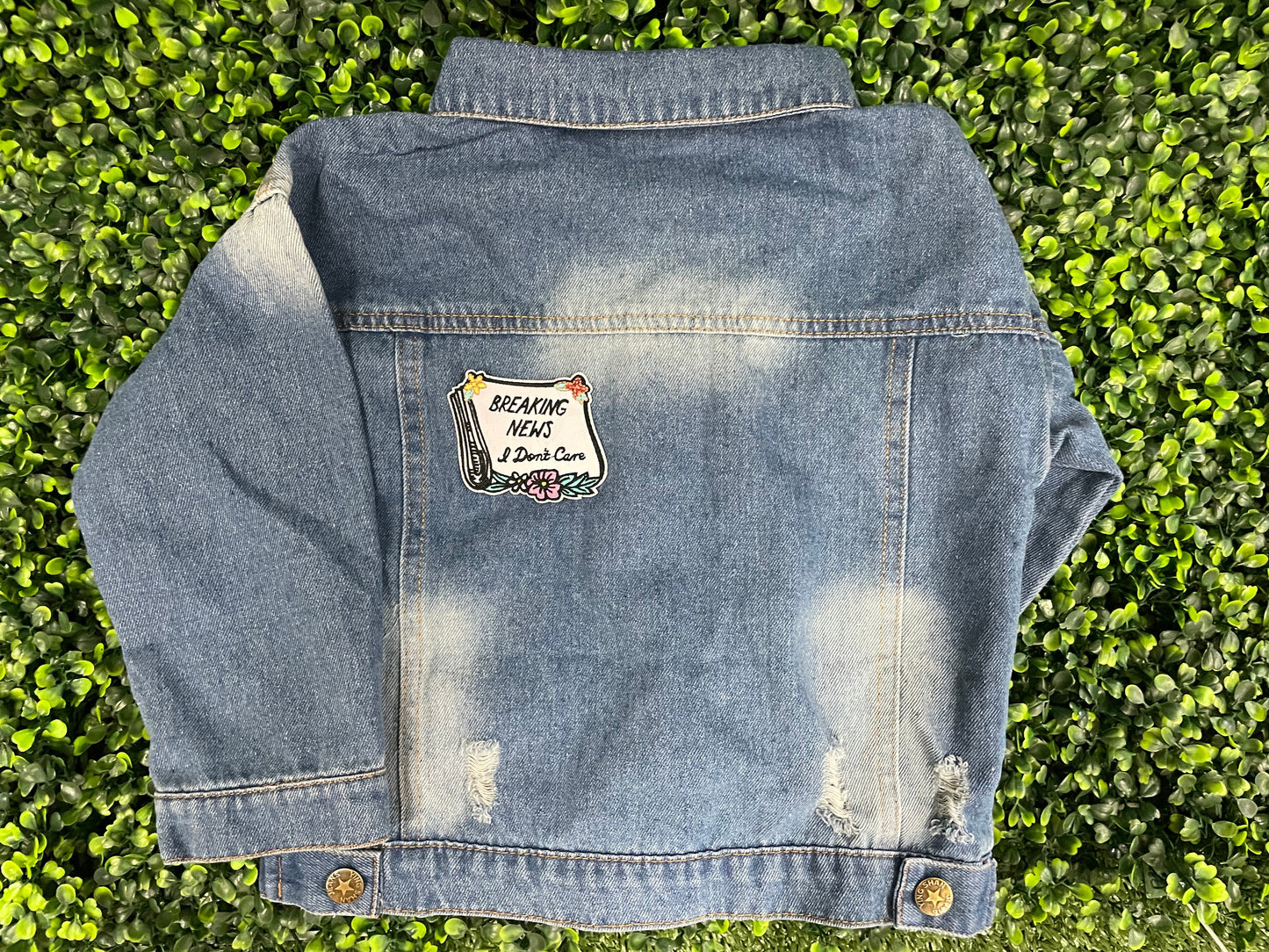 Breaking News I Don’t Care Embroidered Patch